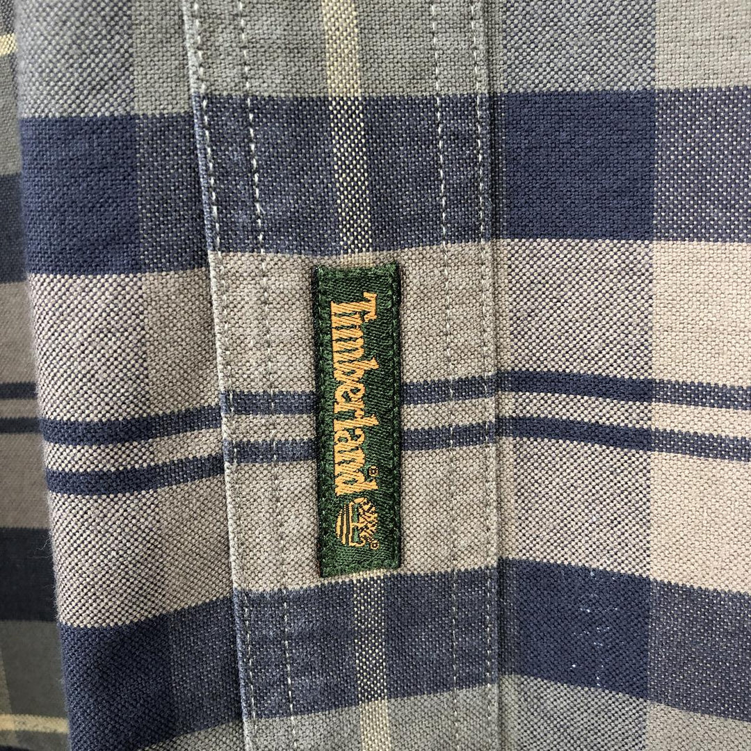Vintage 90s-00'S Timberland long-sleeved button-down check shirt, men's size XL cotton brick settler Vintage Second Hand