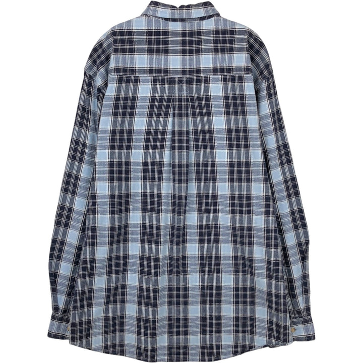 90s-00'S Timberland Long-Sleeve Cotton Check Shirt, Men's Size L (Equivalent), Vintage cotton navy blue type Vintage Second Hand