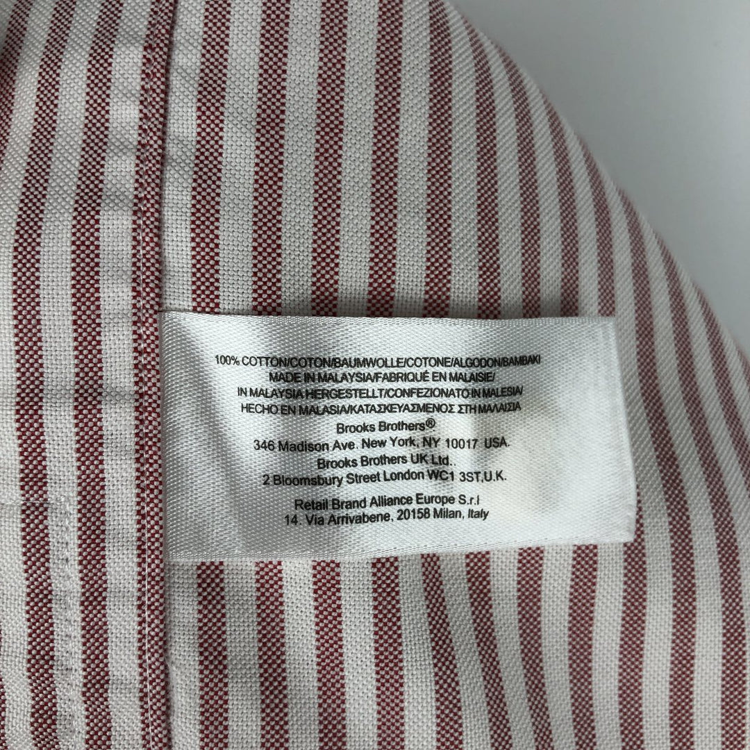 Brooks Brothers Est. 1818 Long Sleeve Button-Down Striped Shirt, Men's Size L Supima Cotton red type Vintage Second Hand