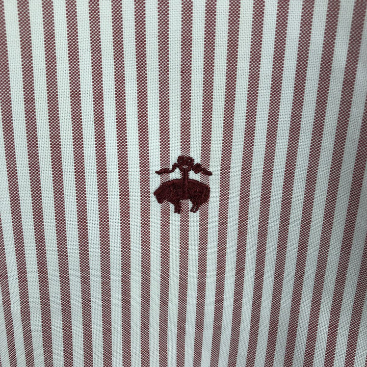 Brooks Brothers Est. 1818 Long Sleeve Button-Down Striped Shirt, Men's Size L Supima Cotton red type Vintage Second Hand