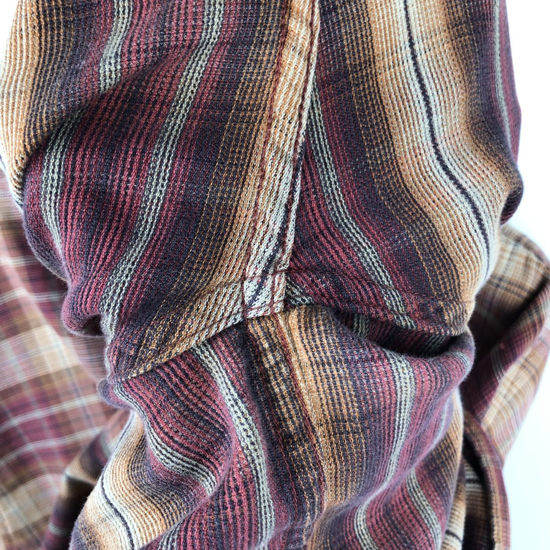 Vintage 90s-00'S Timberland long-sleeved button-down check shirt, men's size M cotton red type Vintage Second Hand