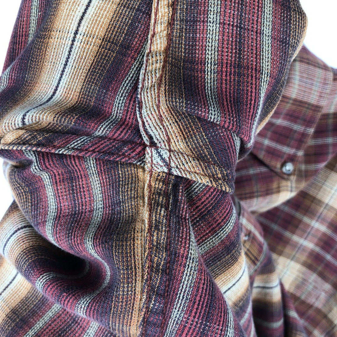 Vintage 90s-00'S Timberland long-sleeved button-down check shirt, men's size M cotton red type Vintage Second Hand
