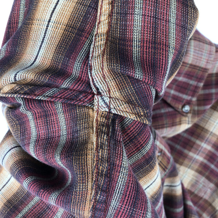 Vintage 90s-00'S Timberland long-sleeved button-down check shirt, men's size M cotton red type Vintage Second Hand
