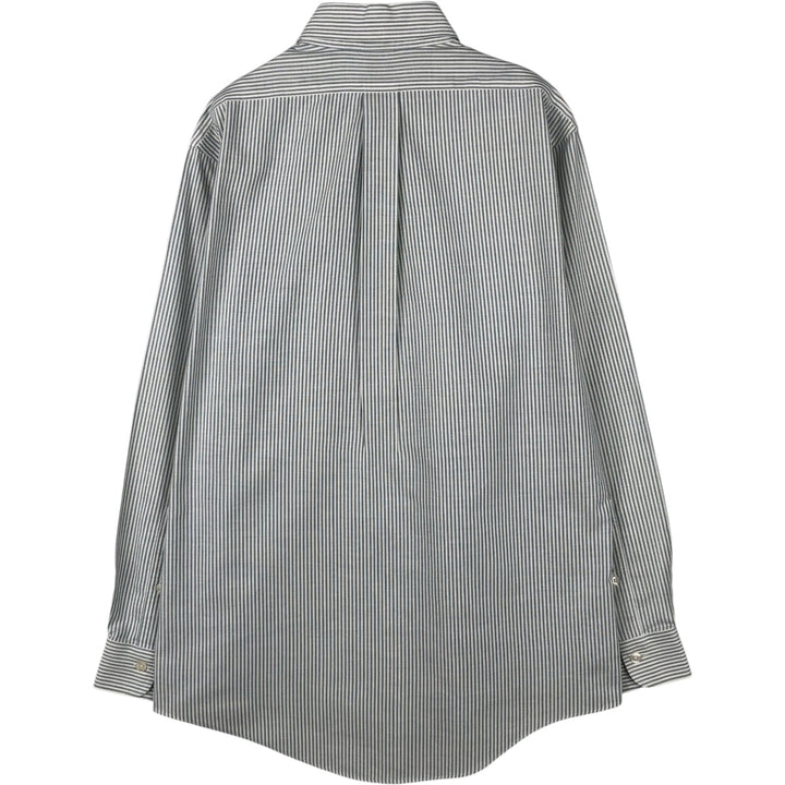Brooks Brothers Est.1818 REGENT Stripe Pattern Long-Sleeve Button-Down Stripe Shirt (Men's Size M) Supima Cotton Green type dark green Vintage Second Hand