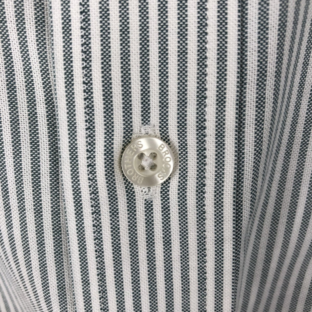 Brooks Brothers Est.1818 REGENT Stripe Pattern Long-Sleeve Button-Down Stripe Shirt (Men's Size M) Supima Cotton Green type dark green Vintage Second Hand