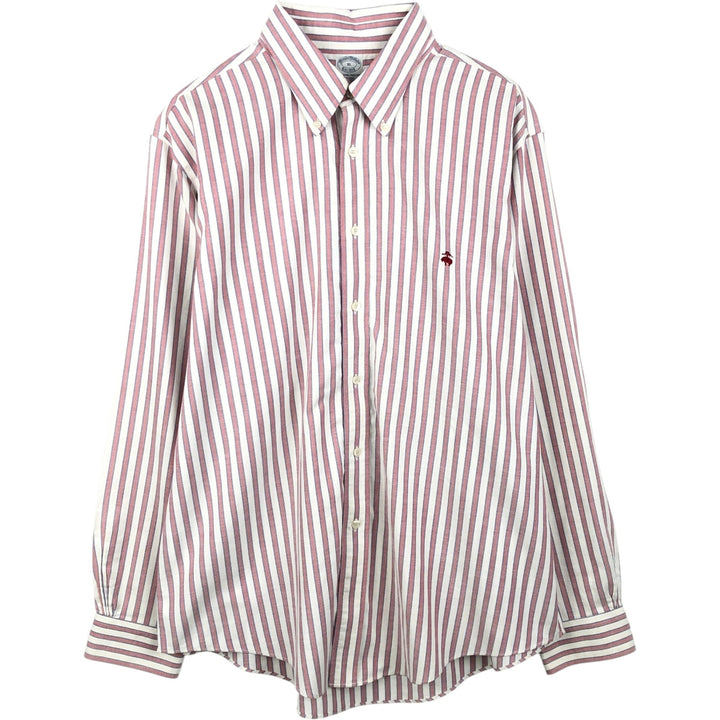 Brooks Brothers Est.1818 Long Sleeve Button-Down Striped Shirt, Men's XL Supima Cotton white type Vintage Second Hand