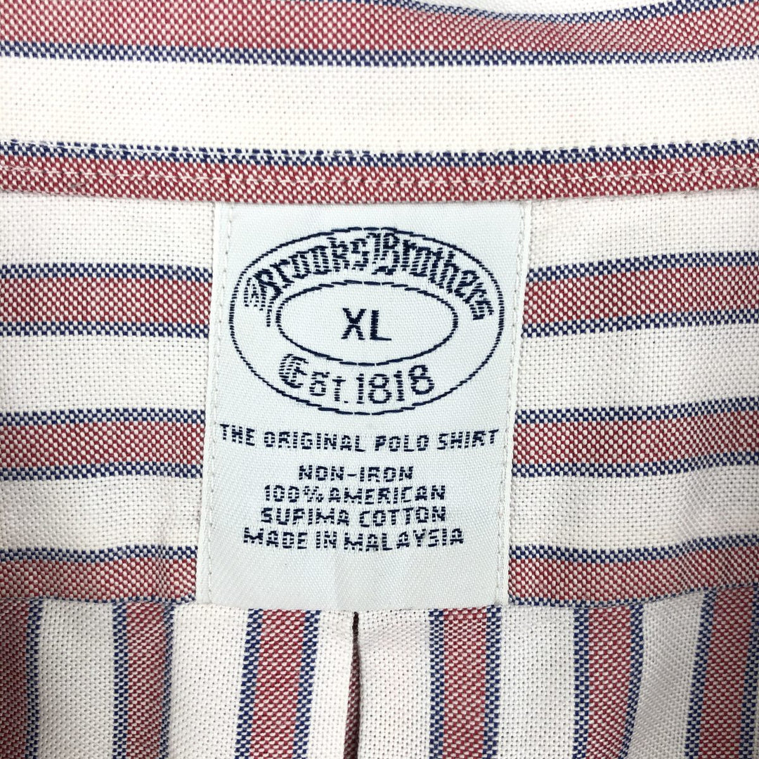 Brooks Brothers Est.1818 Long Sleeve Button-Down Striped Shirt, Men's XL Supima Cotton white type Vintage Second Hand