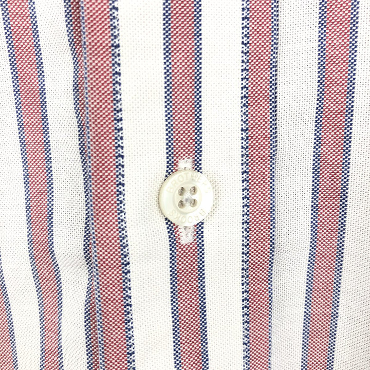 Brooks Brothers Est.1818 Long Sleeve Button-Down Striped Shirt, Men's XL Supima Cotton white type Vintage Second Hand