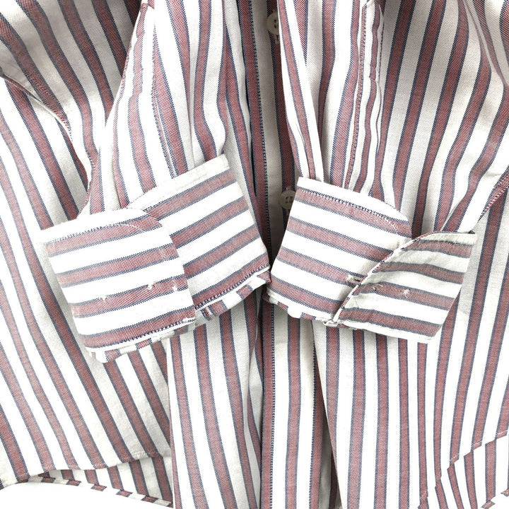Brooks Brothers Est.1818 Long Sleeve Button-Down Striped Shirt, Men's XL Supima Cotton white type Vintage Second Hand