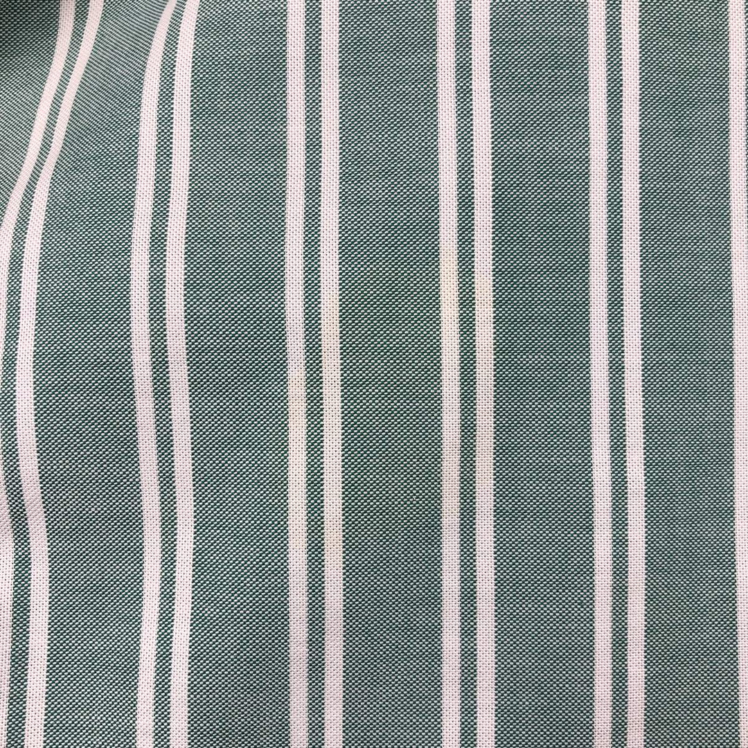 Brooks Brothers 346 Multi-Stripe Long-Sleeve Button-Down Striped Shirt, Men's Size L (approx.) Supima Cotton green type Vintage Second Hand