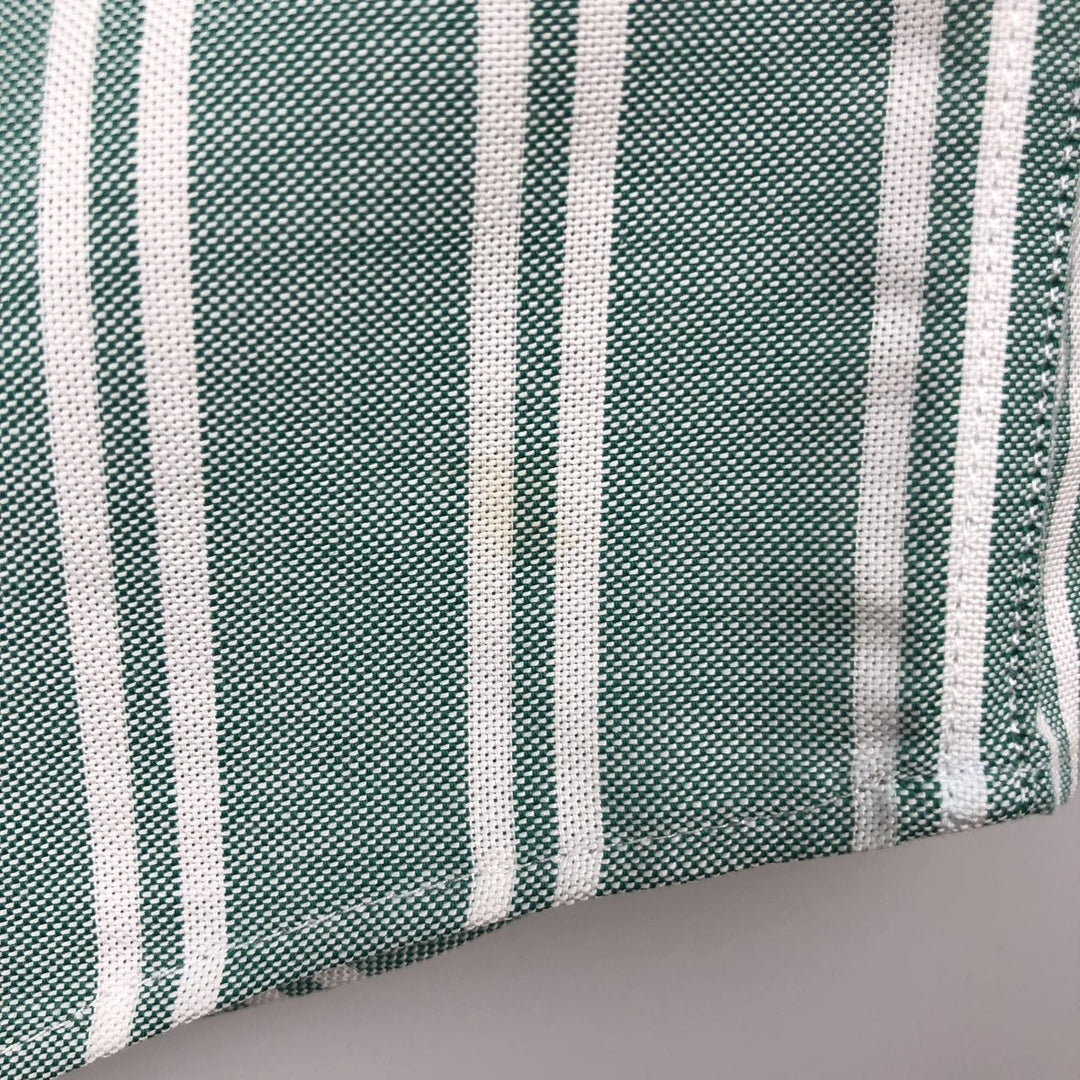Brooks Brothers 346 Multi-Stripe Long-Sleeve Button-Down Striped Shirt, Men's Size L (approx.) Supima Cotton green type Vintage Second Hand