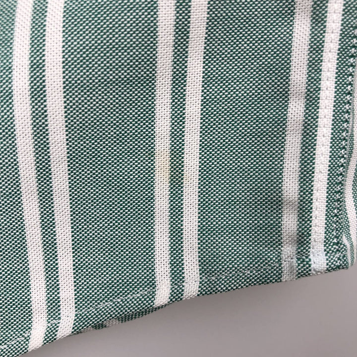 Brooks Brothers 346 Multi-Stripe Long-Sleeve Button-Down Striped Shirt, Men's Size L (approx.) Supima Cotton green type Vintage Second Hand