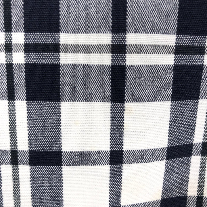 Eddie Bauer long-sleeved check shirt, men's size XL (approx.) cotton navy blue type Vintage Second Hand