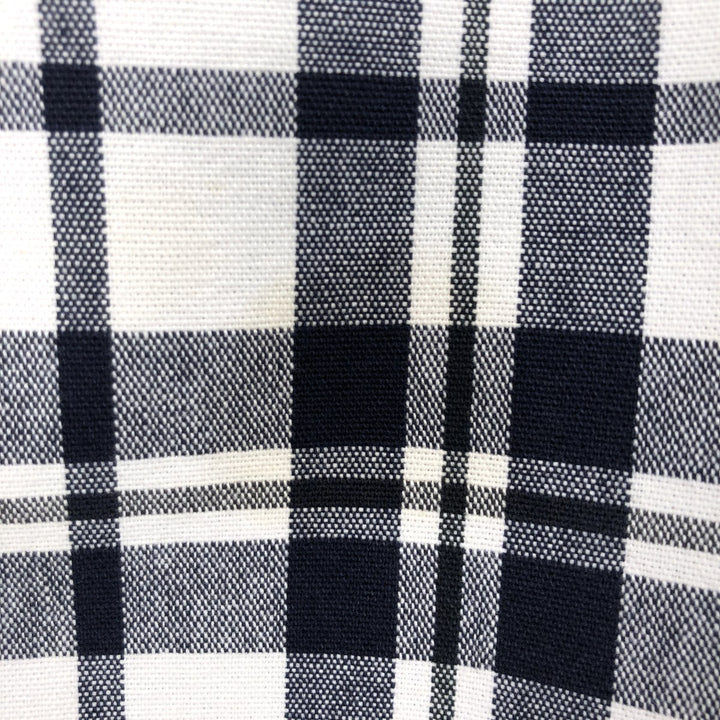 Eddie Bauer long-sleeved check shirt, men's size XL (approx.) cotton navy blue type Vintage Second Hand