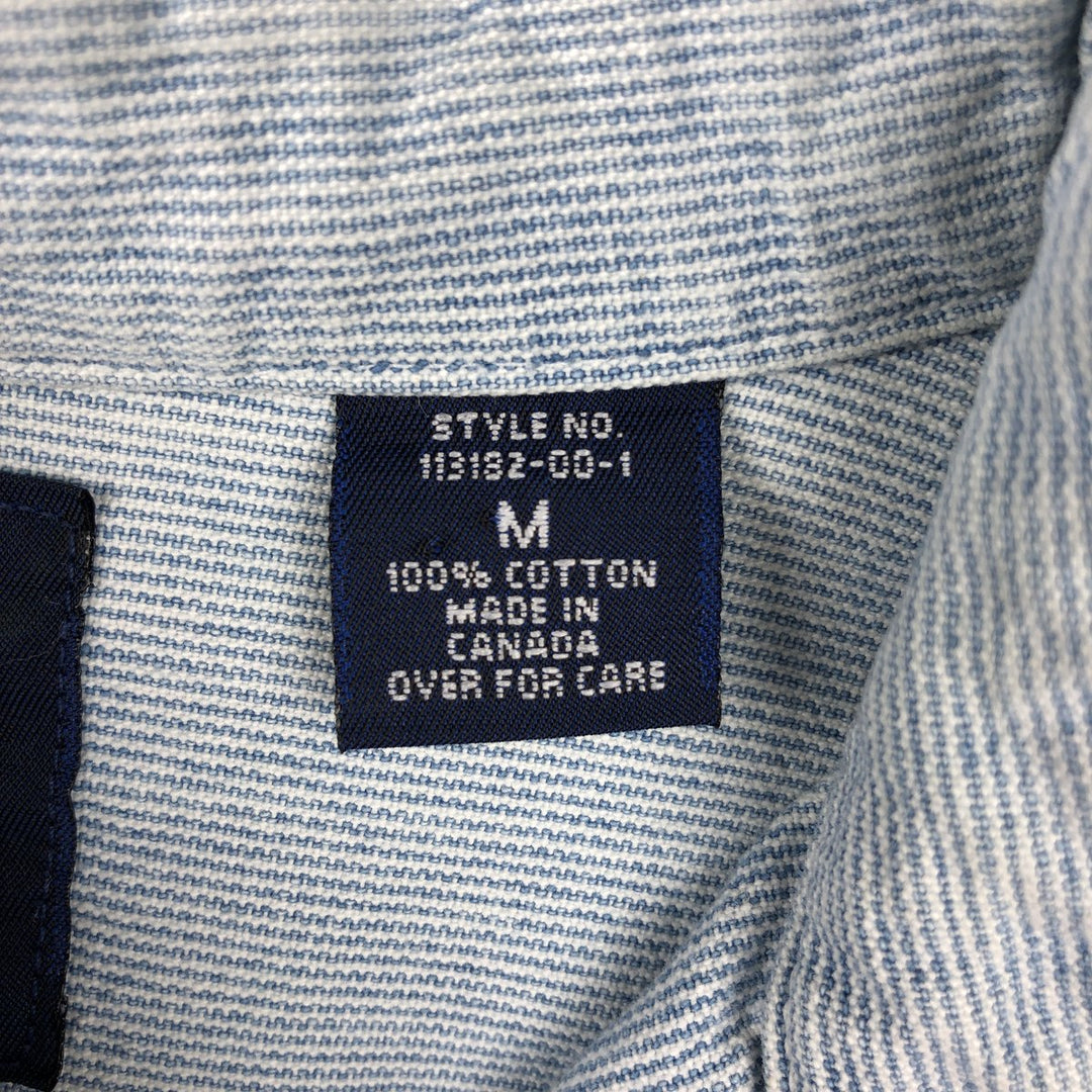 90'S GAP (Old GAP) Long-Sleeve Cotton Stripe Shirt, Made in Canada, Men's Size M (Equivalent), Vintage cotton Blue type light blue Vintage Second Hand