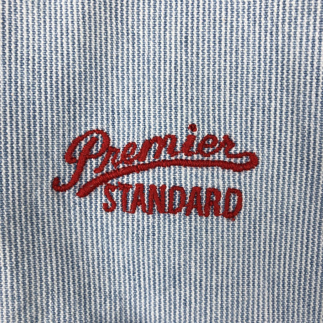 90'S GAP (Old GAP) Long-Sleeve Cotton Stripe Shirt, Made in Canada, Men's Size M (Equivalent), Vintage cotton Blue type light blue Vintage Second Hand