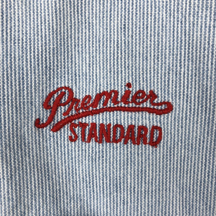 90'S GAP (Old GAP) Long-Sleeve Cotton Stripe Shirt, Made in Canada, Men's Size M (Equivalent), Vintage cotton Blue type light blue Vintage Second Hand