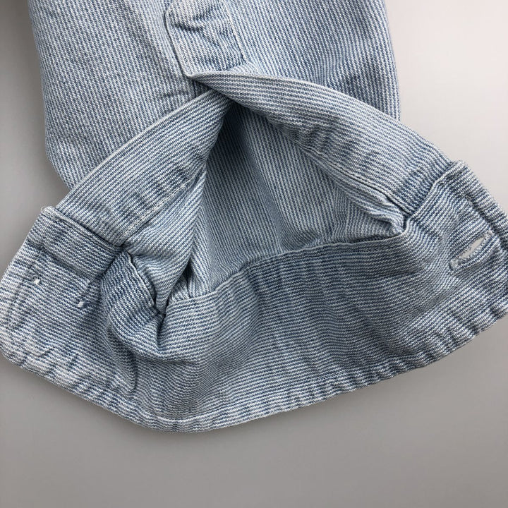 90'S GAP (Old GAP) Long-Sleeve Cotton Stripe Shirt, Made in Canada, Men's Size M (Equivalent), Vintage cotton Blue type light blue Vintage Second Hand