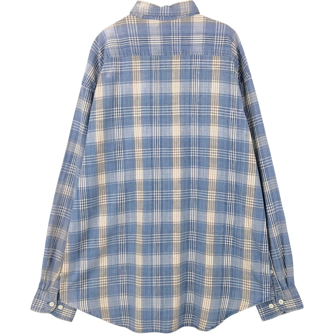 90'S GAP Vintage Long Sleeve Cotton Check Shirt, Men's XL cotton blue type Vintage Second Hand