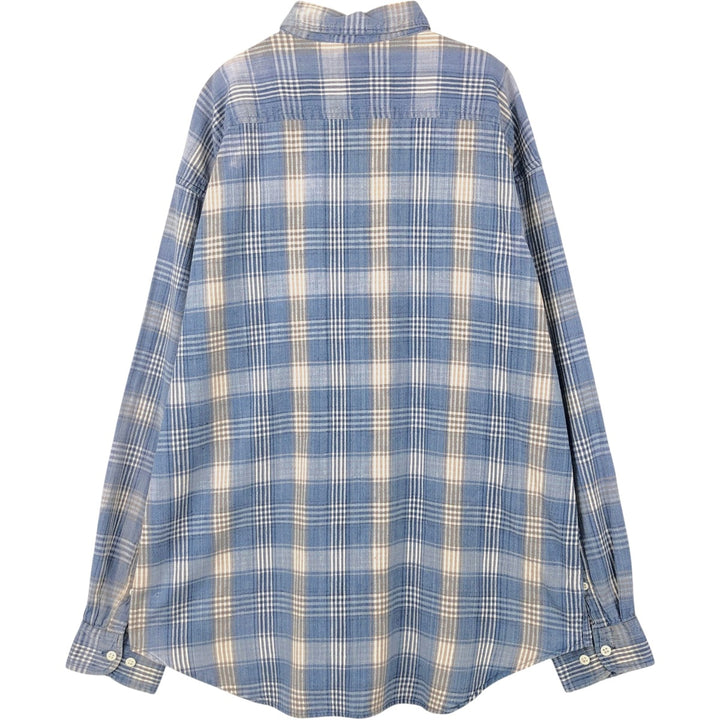 90'S GAP Vintage Long Sleeve Cotton Check Shirt, Men's XL cotton blue type Vintage Second Hand