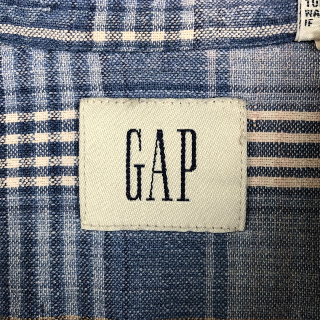 90'S GAP Vintage Long Sleeve Cotton Check Shirt, Men's XL cotton blue type Vintage Second Hand