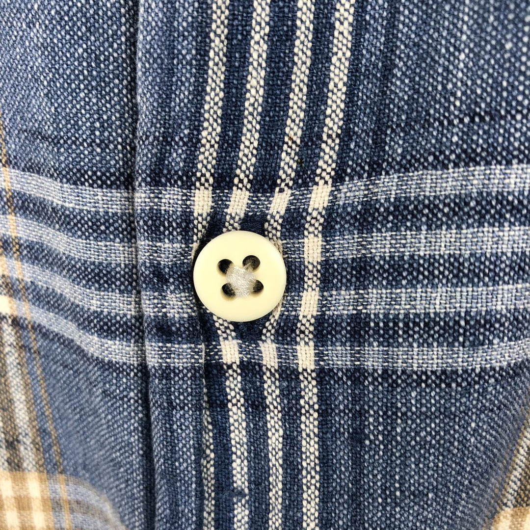90'S GAP Vintage Long Sleeve Cotton Check Shirt, Men's XL cotton blue type Vintage Second Hand