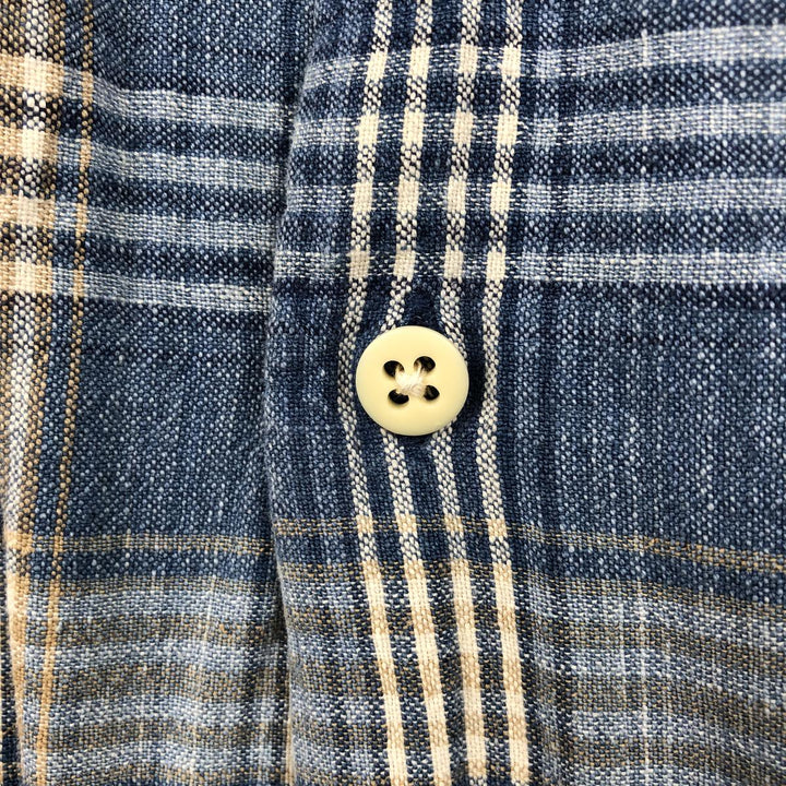 90'S GAP Vintage Long Sleeve Cotton Check Shirt, Men's XL cotton blue type Vintage Second Hand
