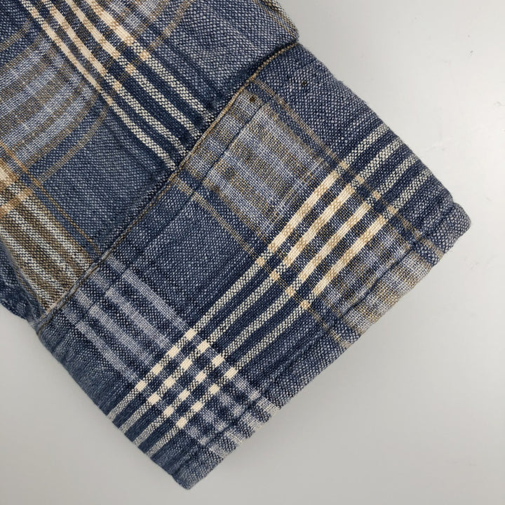 90'S GAP Vintage Long Sleeve Cotton Check Shirt, Men's XL cotton blue type Vintage Second Hand