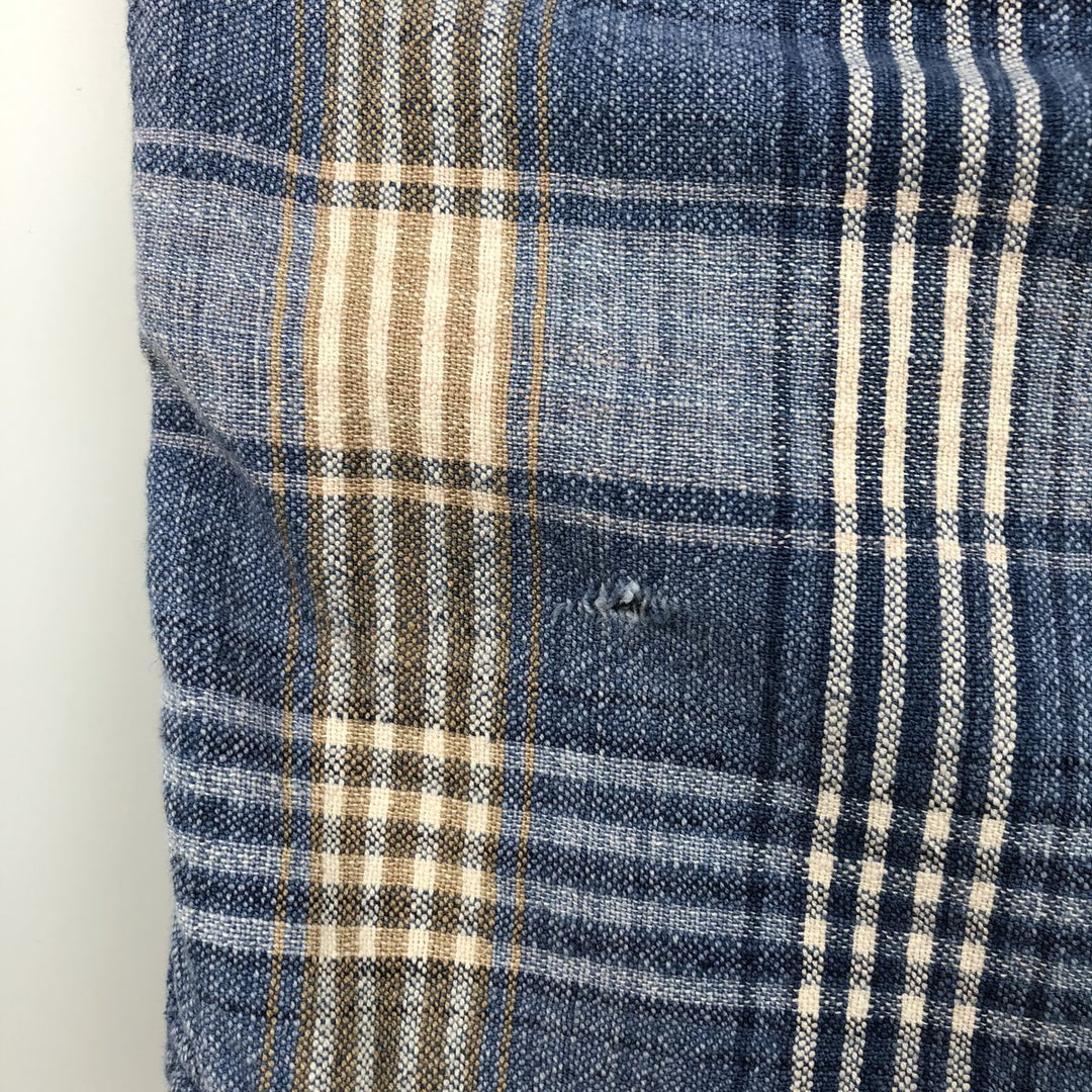 90'S GAP Vintage Long Sleeve Cotton Check Shirt, Men's XL cotton blue type Vintage Second Hand
