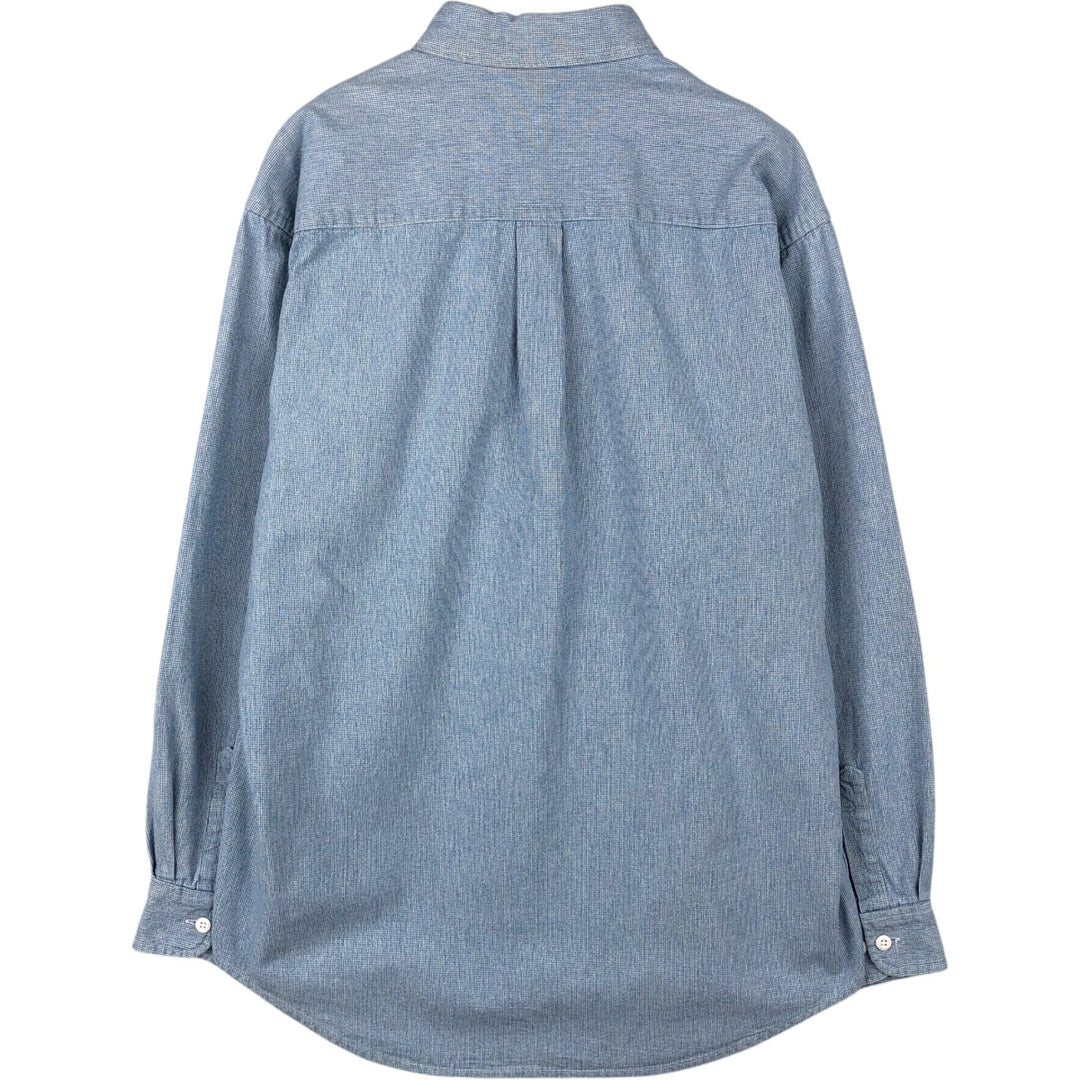90'S GAP (Old GAP) Long-Sleeve Cotton Shirt, Made in Canada, Men's Size M (Equivalent), Vintage cotton blue type Vintage Second Hand