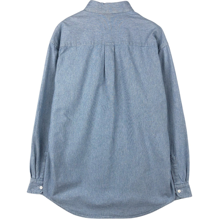 90'S GAP (Old GAP) Long-Sleeve Cotton Shirt, Made in Canada, Men's Size M (Equivalent), Vintage cotton blue type Vintage Second Hand
