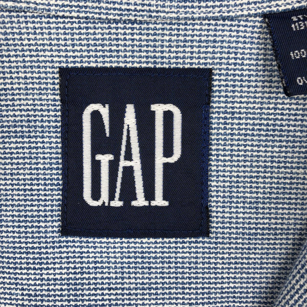 90'S GAP (Old GAP) Long-Sleeve Cotton Shirt, Made in Canada, Men's Size M (Equivalent), Vintage cotton blue type Vintage Second Hand
