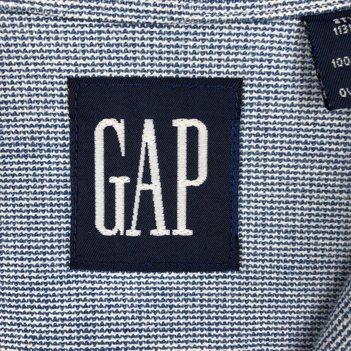 90'S GAP (Old GAP) Long-Sleeve Cotton Shirt, Made in Canada, Men's Size M (Equivalent), Vintage cotton blue type Vintage Second Hand