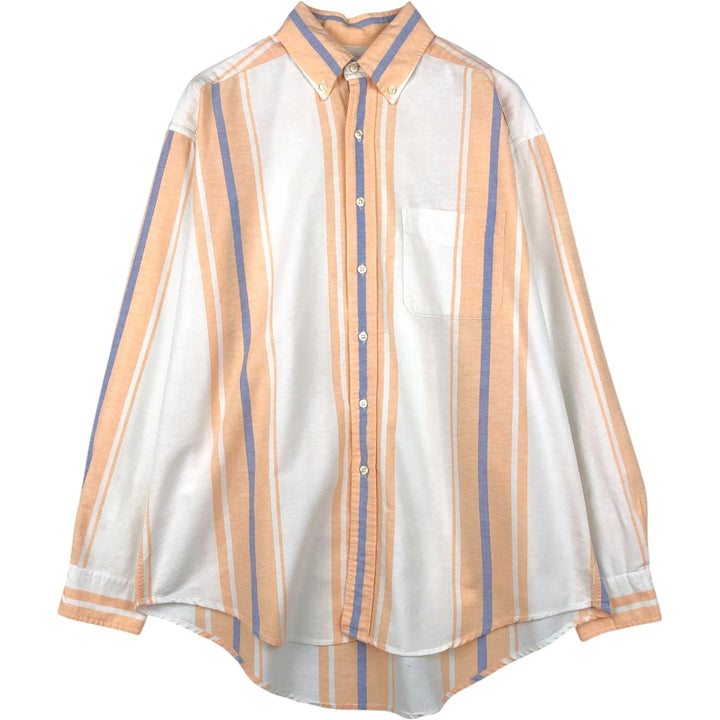 90'S GAP (Old GAP) Multi-stripe Long-Sleeve Button-Down Stripe Shirt, Men's Size M (Equivalent), Vintage cotton white type Vintage Second Hand