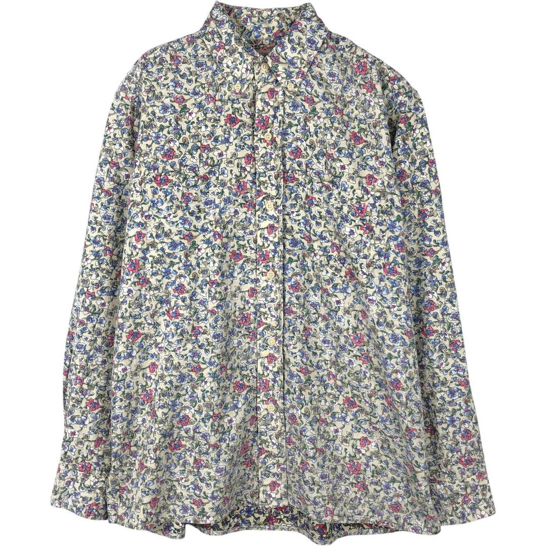 Reyn Spooner Commemorative Classics all-over floral print long-sleeved button-down shirt, made in Hawaii, men's size S equivalent. cotton pale white type Vintage Second Hand