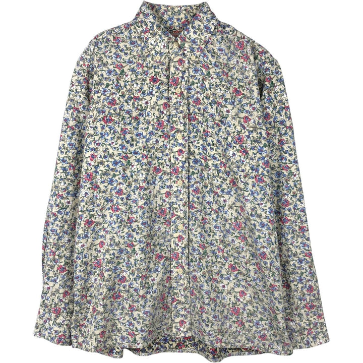 Reyn Spooner Commemorative Classics all-over floral print long-sleeved button-down shirt, made in Hawaii, men's size S equivalent. cotton pale white type Vintage Second Hand