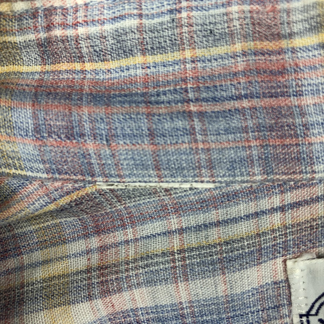1980'S Levi's LEVI STRAUSS & CO. Check Pattern Long-Sleeve Shirt, Men's Size M (approx.), Vintage unclear blue type Vintage Second Hand