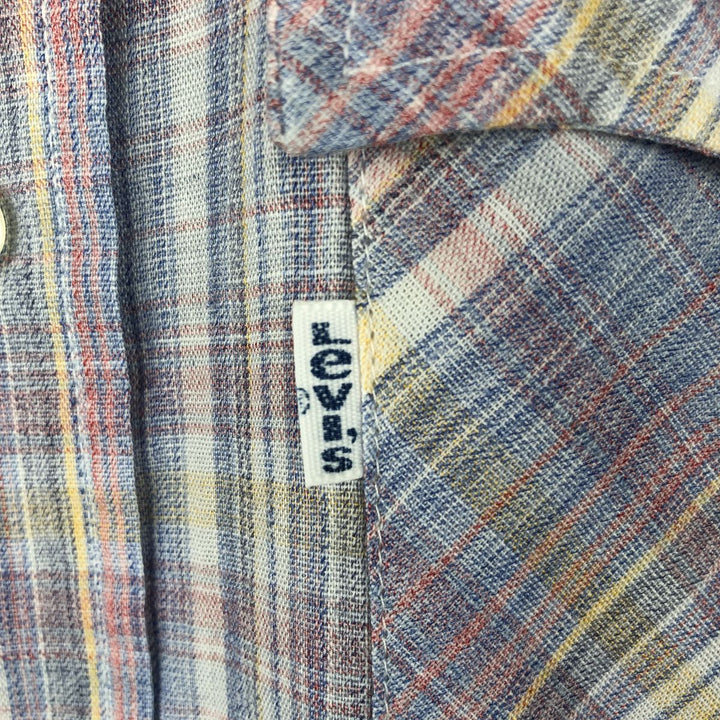 1980'S Levi's LEVI STRAUSS & CO. Check Pattern Long-Sleeve Shirt, Men's Size M (approx.), Vintage unclear blue type Vintage Second Hand
