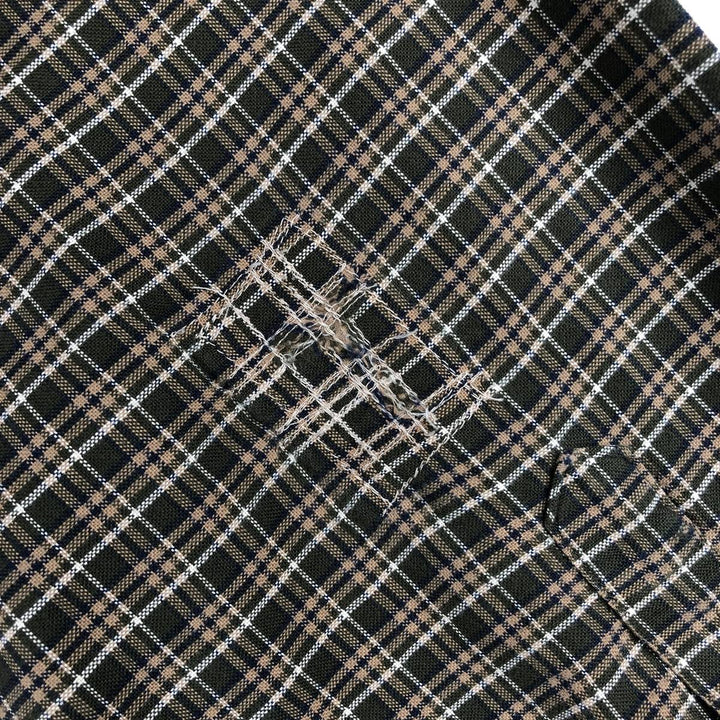 Vintage LLBean long-sleeved button-down check shirt from the 1990s, men's size XL. cotton Green type dark green Vintage Second Hand