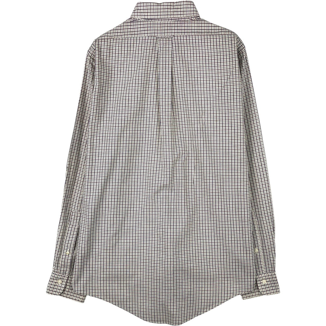 Brooks Brothers Est.1818 Long-Sleeve Button-Down Check Shirt, Made in USA, Men's Size M (approx.) cotton Beige type Vintage Second Hand
