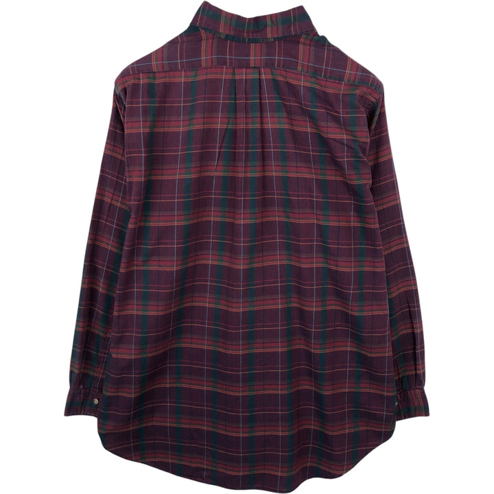 Brooks Brothers Est.1818 Long-Sleeve Button-Down Check Shirt, Made in USA, Men's Size XL (approx.) cotton wine-red Vintage Second Hand