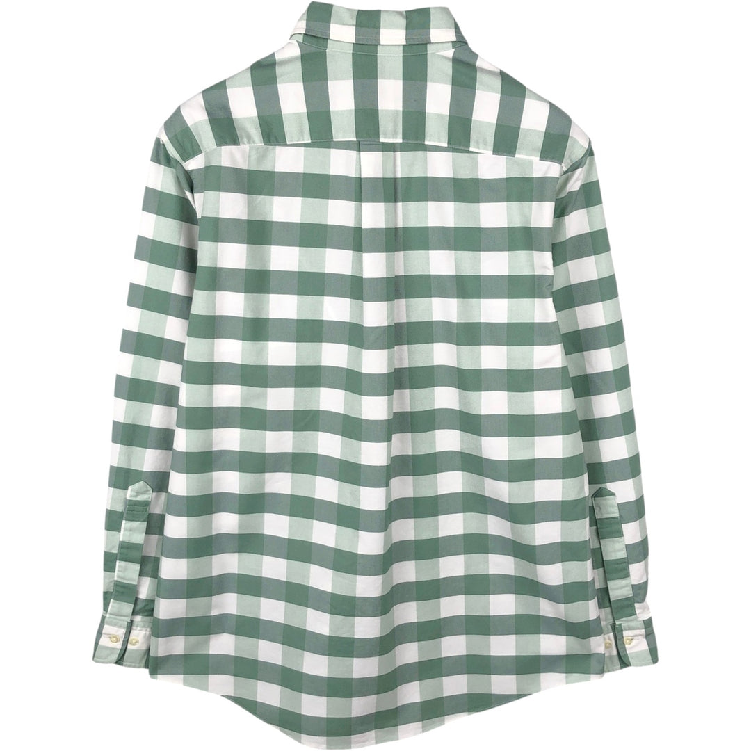 Brooks Brothers Est.1818 Long Sleeve Button-Down Check Shirt Made in USA Men's Size L cotton green type Vintage Second Hand