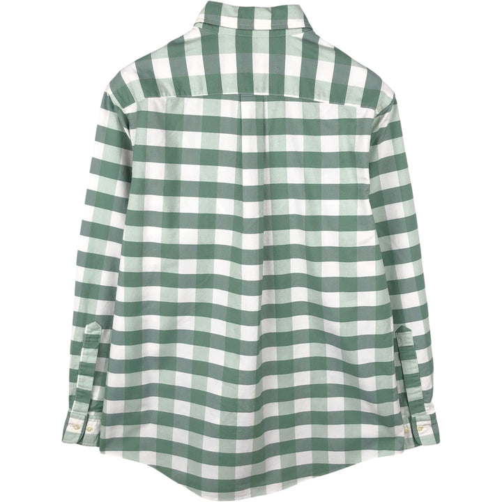 Brooks Brothers Est.1818 Long Sleeve Button-Down Check Shirt Made in USA Men's Size L cotton green type Vintage Second Hand