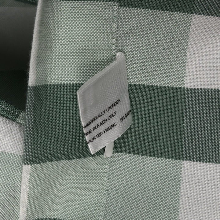 Brooks Brothers Est.1818 Long Sleeve Button-Down Check Shirt Made in USA Men's Size L cotton green type Vintage Second Hand