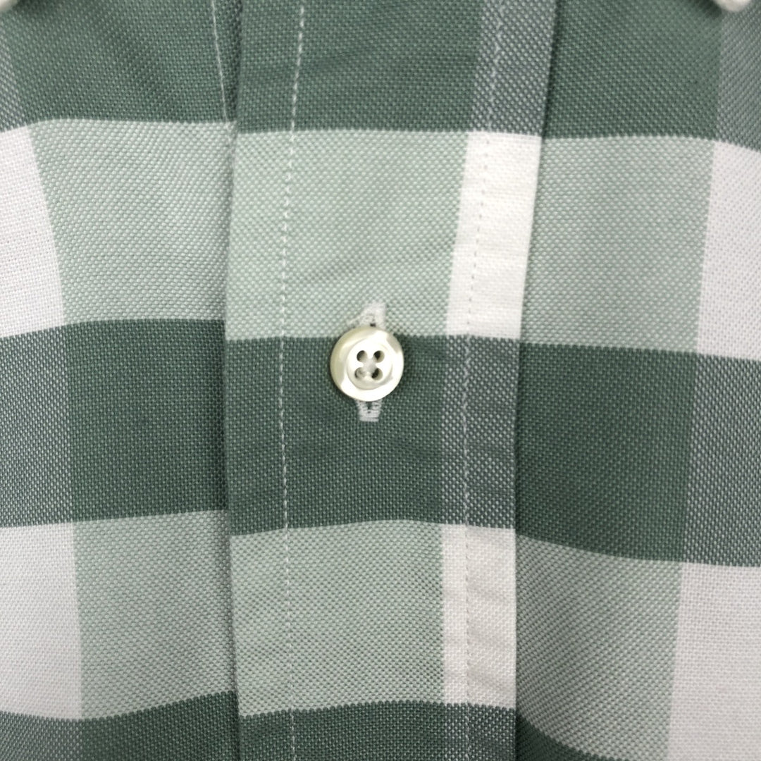 Brooks Brothers Est.1818 Long Sleeve Button-Down Check Shirt Made in USA Men's Size L cotton green type Vintage Second Hand