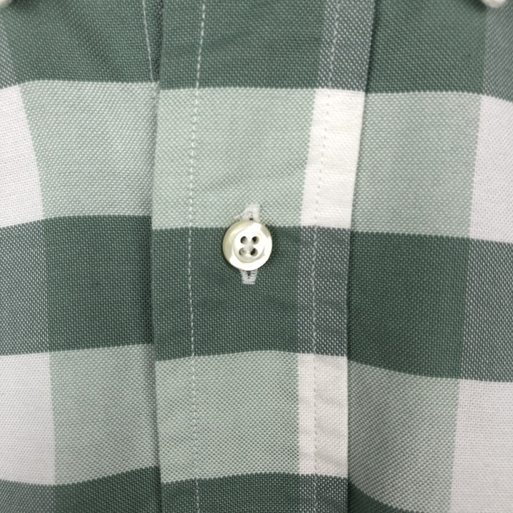 Brooks Brothers Est.1818 Long Sleeve Button-Down Check Shirt Made in USA Men's Size L cotton green type Vintage Second Hand