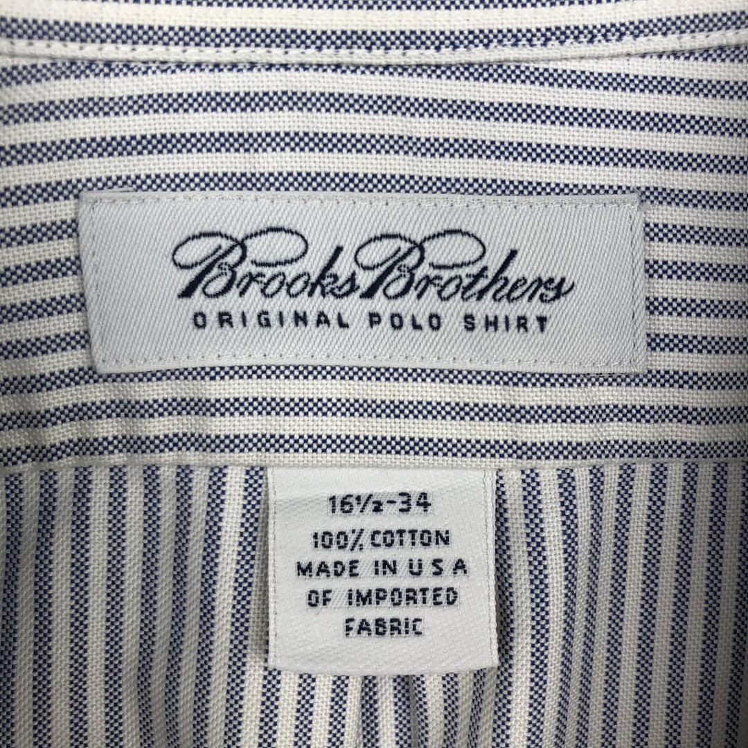 Brooks Brothers Long Sleeve Button-Down Striped Shirt Made in USA Men's Size L cotton blue type Vintage Second Hand