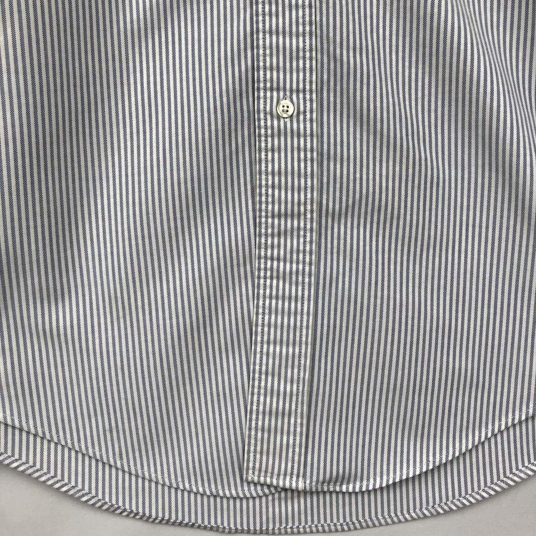 Brooks Brothers Long Sleeve Button-Down Striped Shirt Made in USA Men's Size L cotton blue type Vintage Second Hand