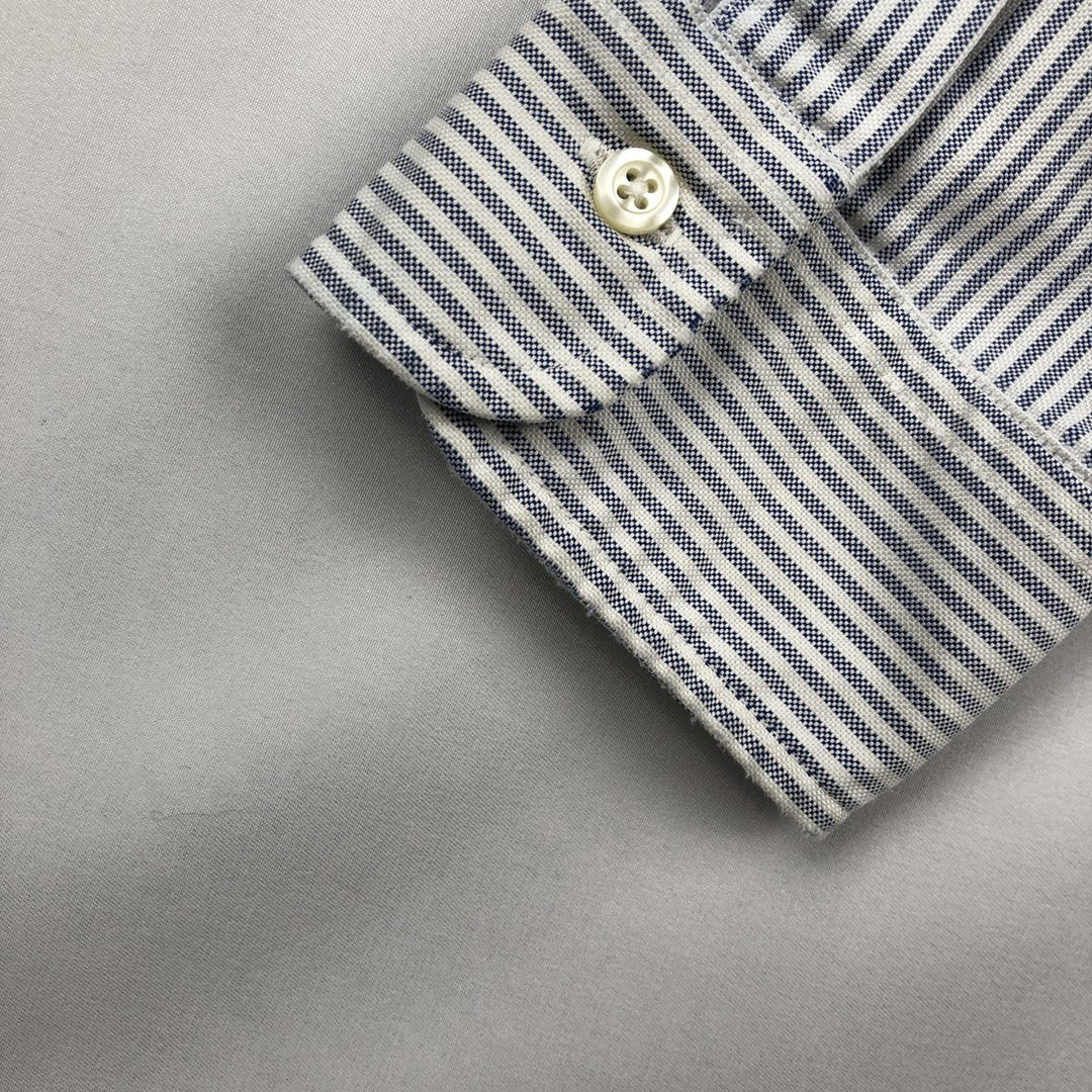 Brooks Brothers Long Sleeve Button-Down Striped Shirt Made in USA Men's Size L cotton blue type Vintage Second Hand