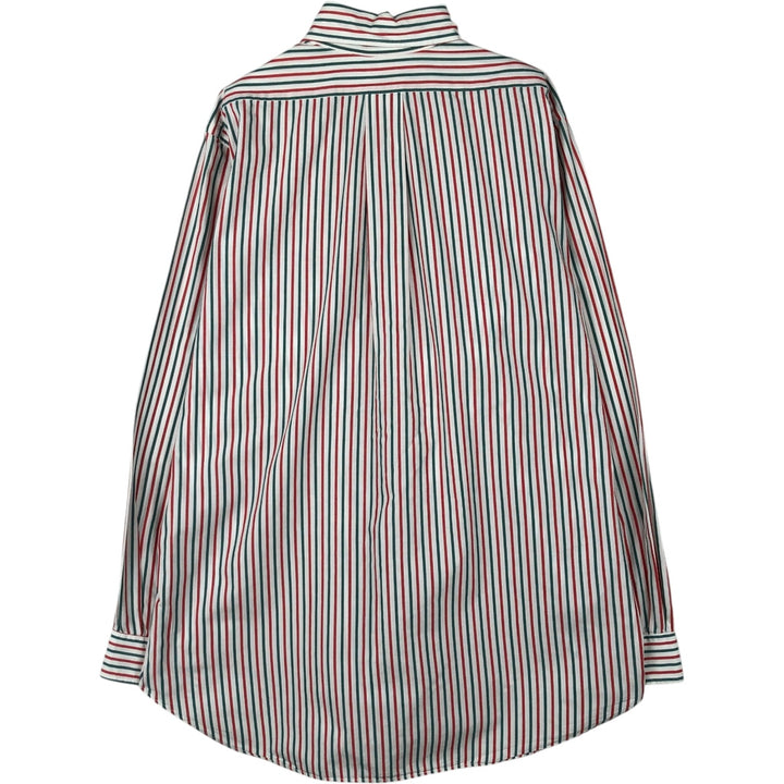80s-90'S Brooks Brothers Est.1818 Long Sleeve Button-Down Striped Shirt Made in USA Men's Size L Vintage cotton red type reddish brown Vintage Second Hand